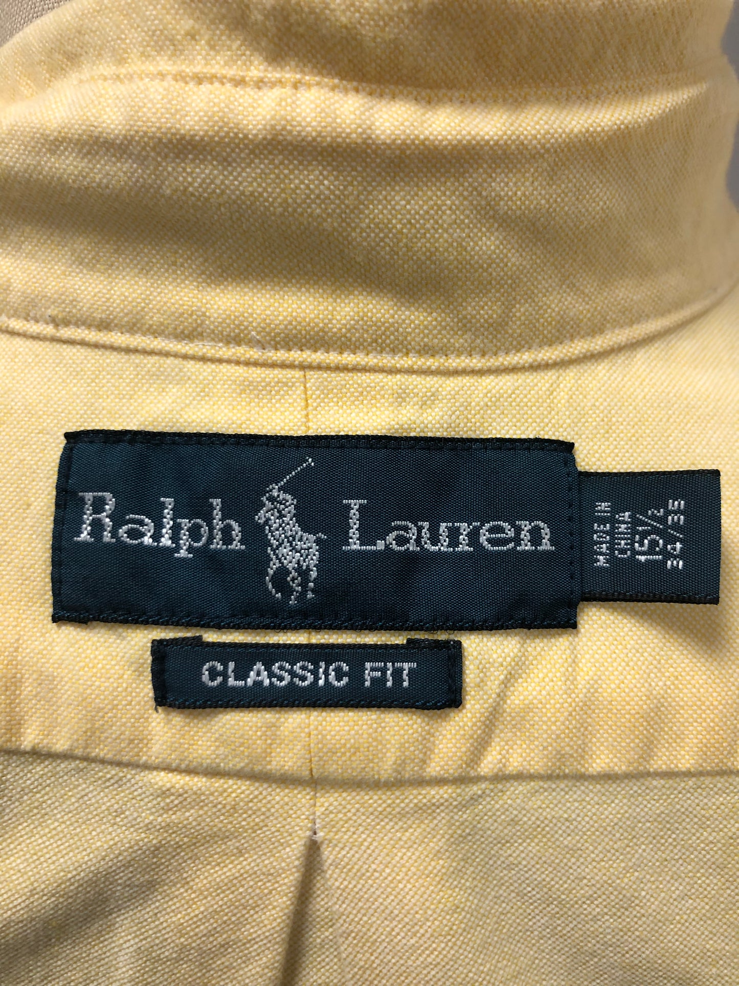 Camisa de botones Polo Ralph Lauren 🏇🏼 Oxford en color amarillo claro Talla M Entalle Clásico