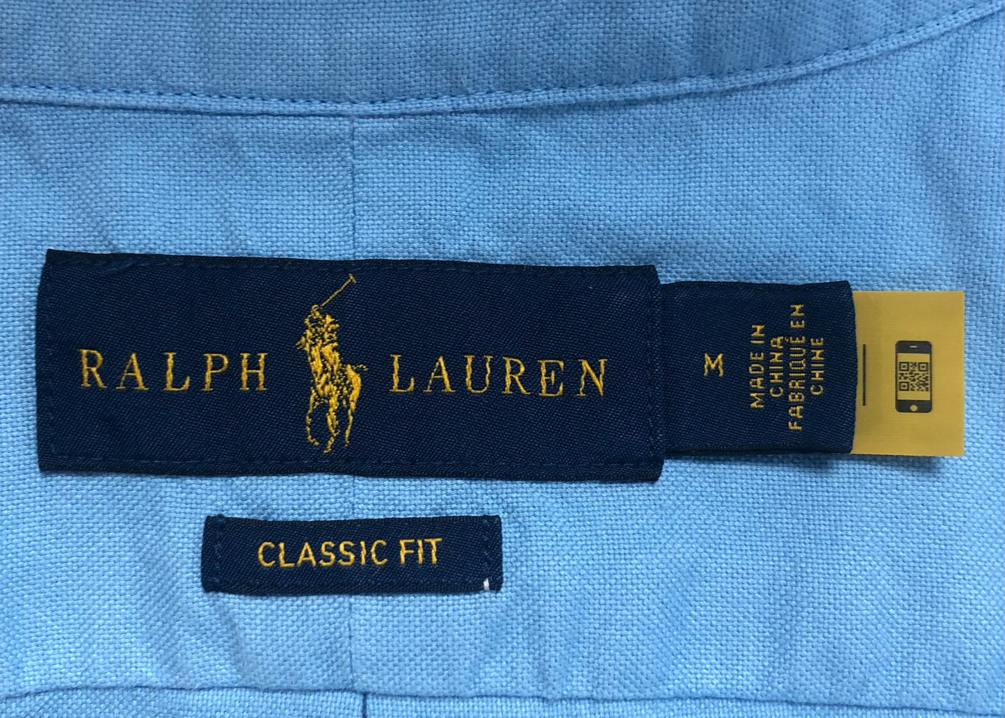 Camisa de botones Polo Ralph Lauren 🏇🏼 en color celeste grisáceo Talla M Entalle Clásico