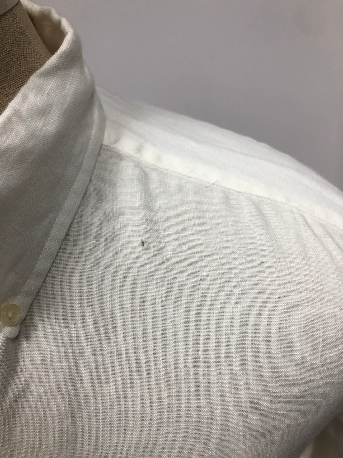 Camisa Polo Ralph Lauren 🏇🏼 de Lino en color blanco Talla L Entalle Regular (ver descripción)