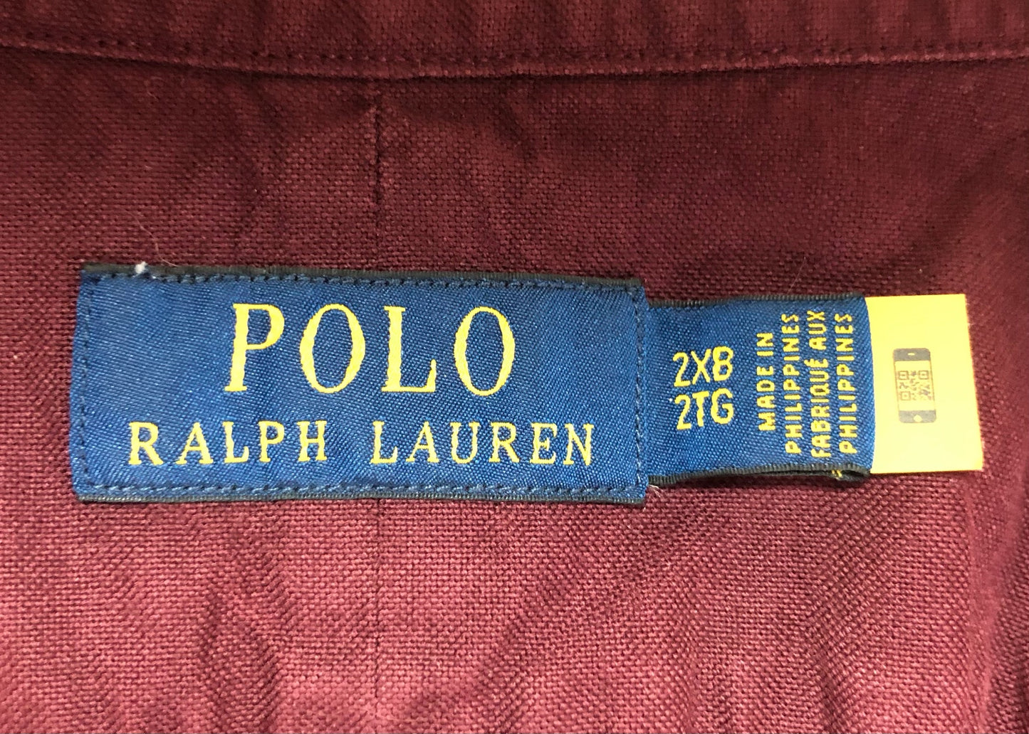 Camisa de botones Polo Ralph Lauren 🏇🏼 Oxford en color rojo oscuro Talla XXL Entalle Regular