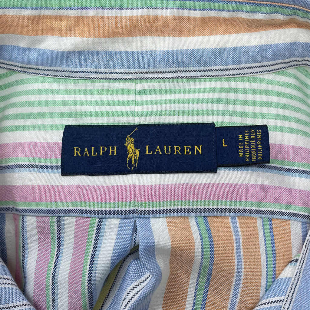 Camisa Polo Ralph Lauren 🏇🏼 Oxford de rayas multicolor Talla L Entalle Regular