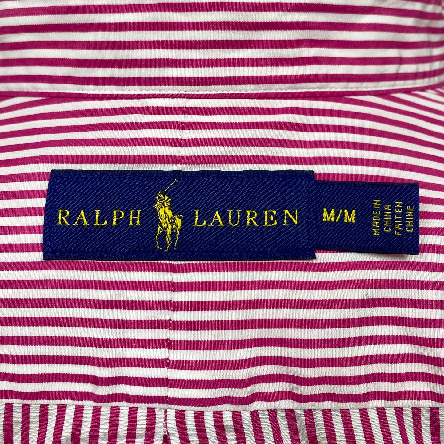 Camisa Polo Ralph Lauren 🏇🏼 con patron de rayas en color rojo y blanco Talla M Entalle Regular