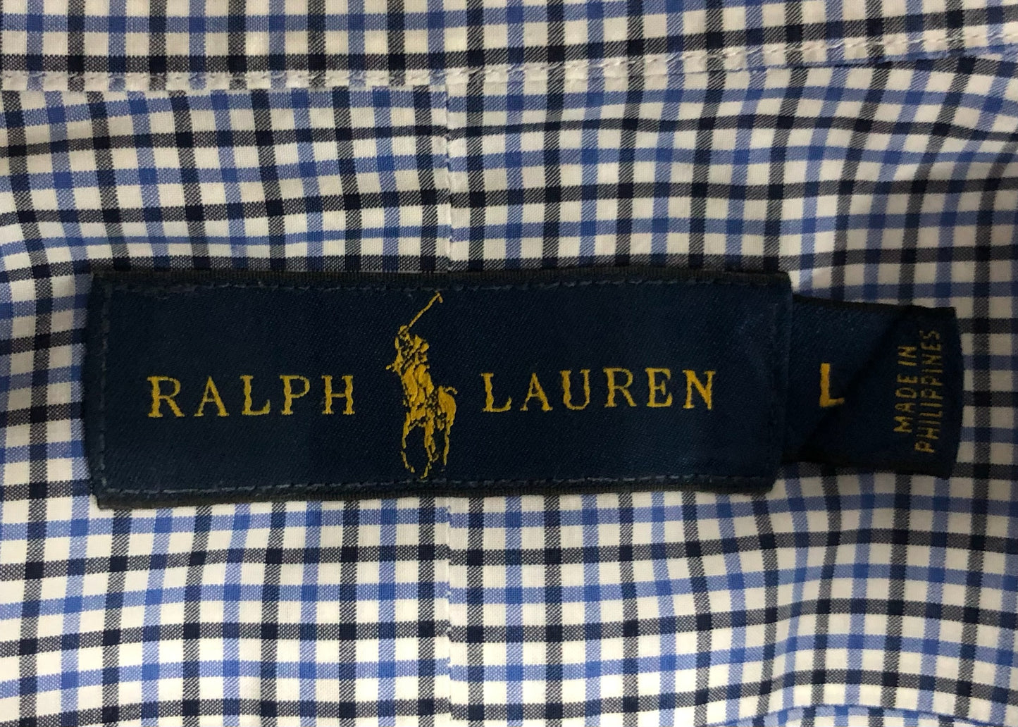 Camisa Polo Ralph Lauren 🏇🏼 de cuadros en color azul, negro y blanco Talla L Entalle Regular