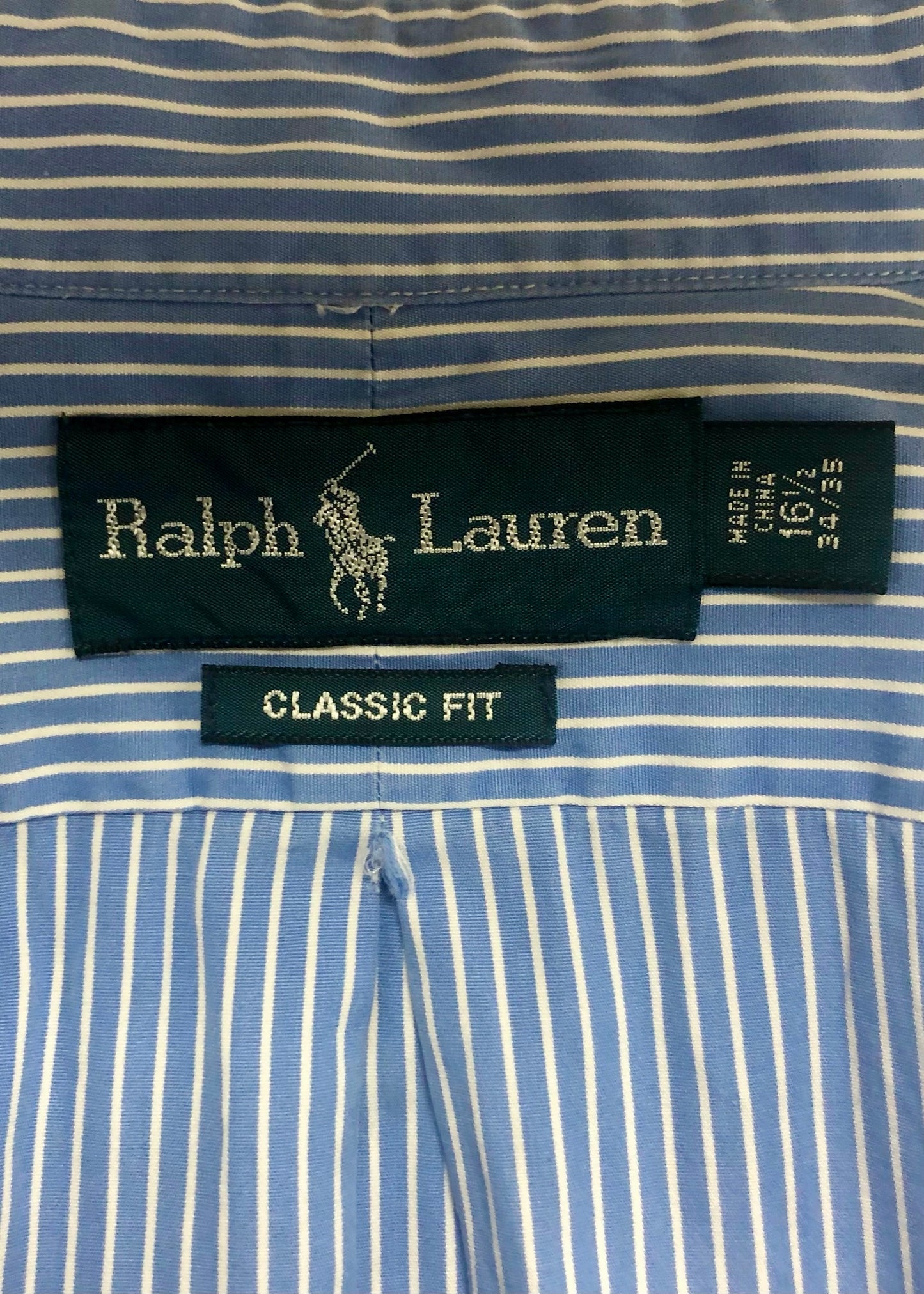 Camisa de botones Polo Ralph Lauren 🏇🏼 de rayas en color celeste y blanco Talla L Entalle Clásico