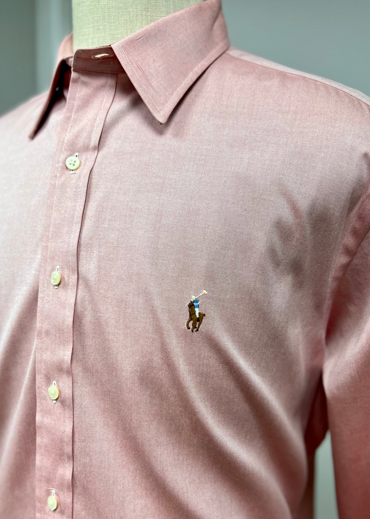 Camisa de botones Polo Ralph Lauren 🏇🏼 en color salmon tornasol Talla XL Entalle Regular