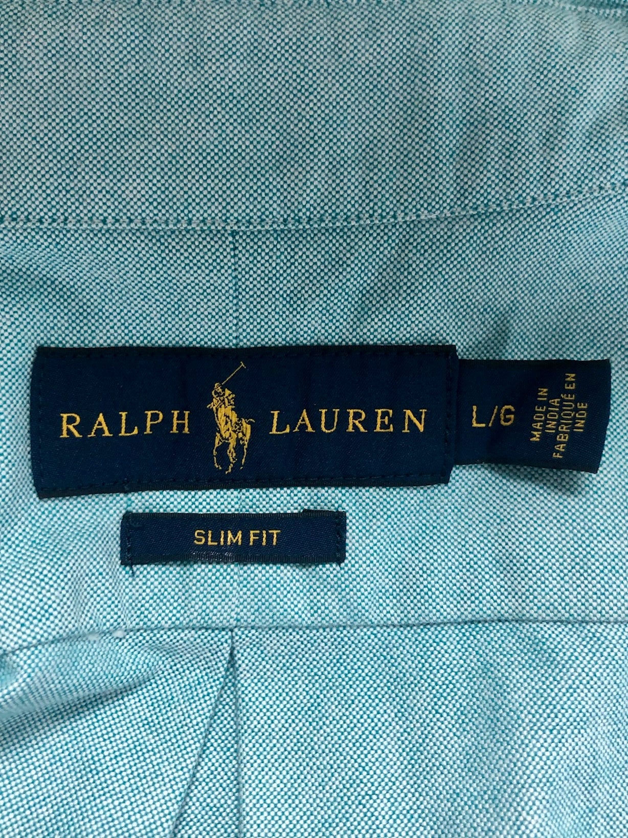 Camisa de botones Polo Ralph Lauren 🏇🏼 Oxford en color turquesa Talla L Entalle Slim Fit