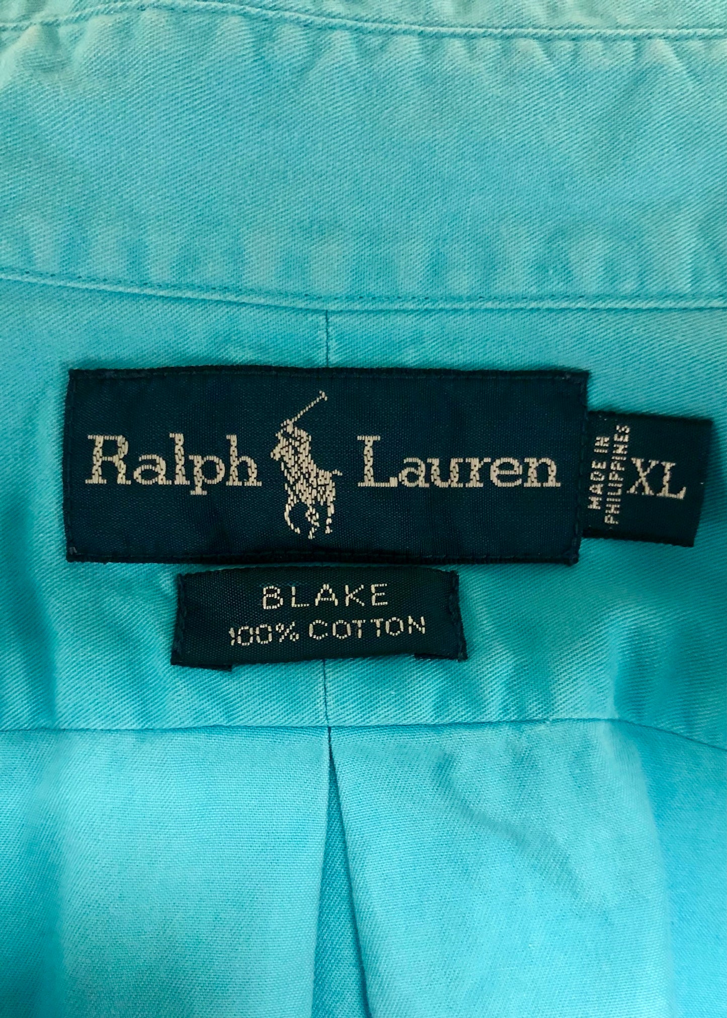 Camisa de botones Polo Ralph Lauren 🏇🏼 Oxford en color turquesa intenso Talla XL Entalle Regular