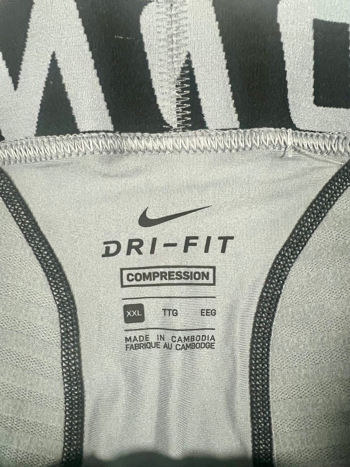 Mallas de entrenamiento licra Nike ✔️ Pro Dri-FIT de hombre color gris con diseño degradado en negro Talla XXL