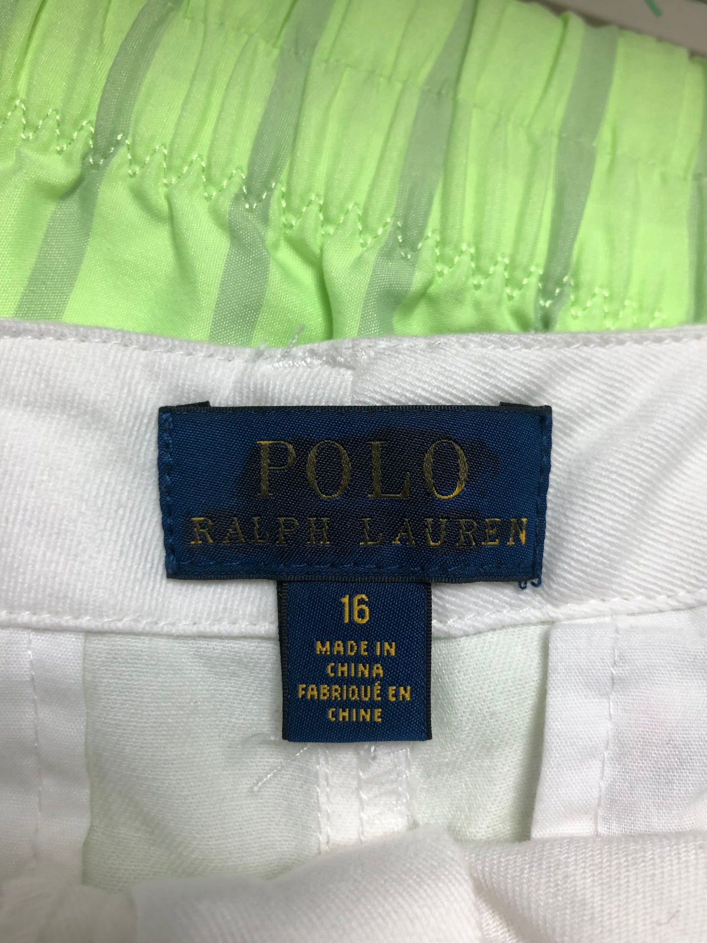 Short de niña Polo Ralph Lauren 🏇 color blanco con diseño de logos Talla 16