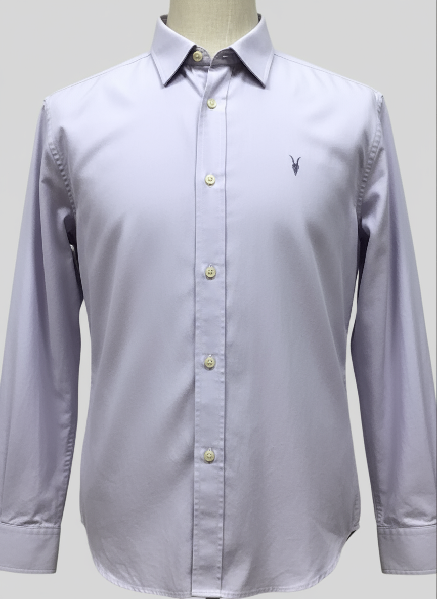 Camisa de botones Allsaints 🦌 Oxford color lila Talla L Entalle Regular