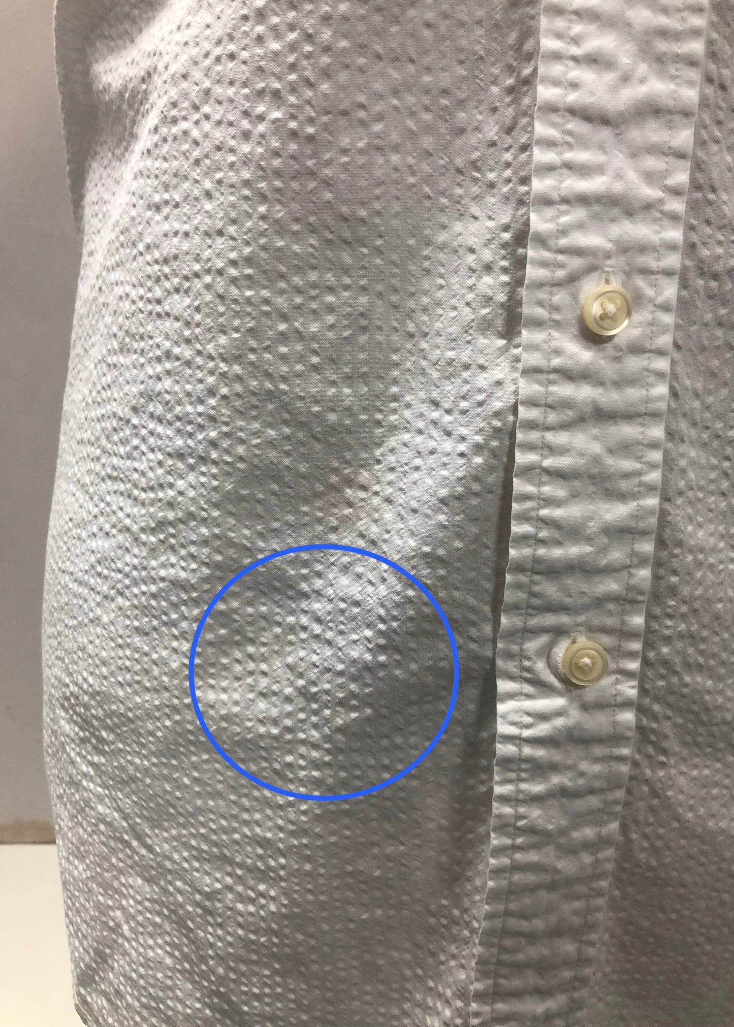 Camisa Polo Ralph Lauren 🏇🏼 Color blanco Seersucker Talla L Entalle Clásico (ver descripción)