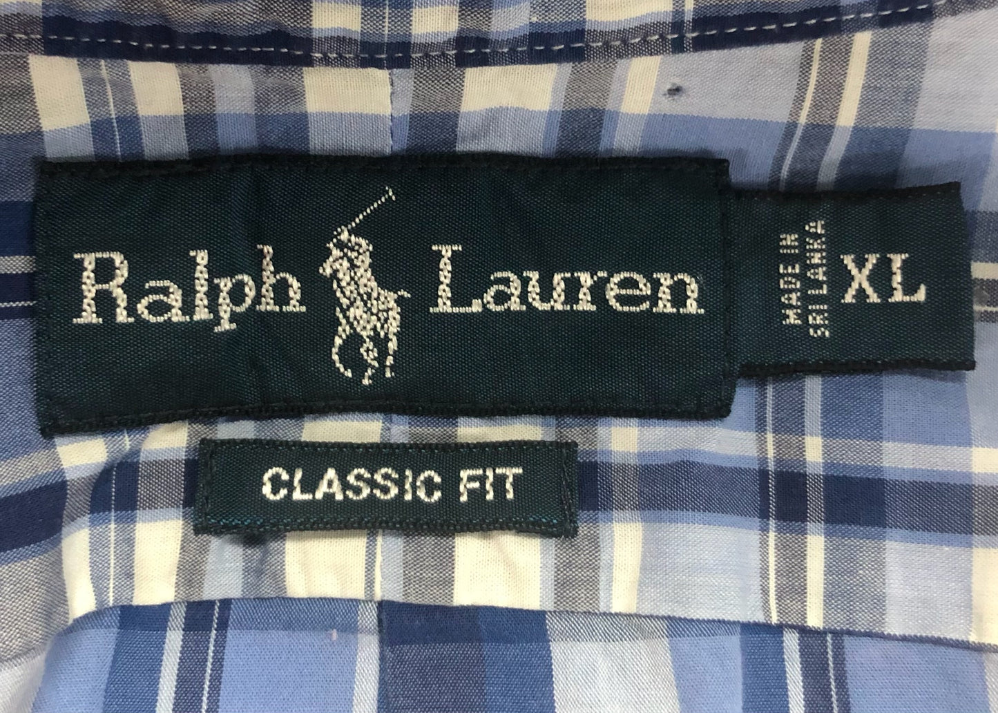 Camisa de botones Polo Ralph Lauren 🏇🏼 de cuadros celeste, azul y blanco Talla XL Entalle Clásico