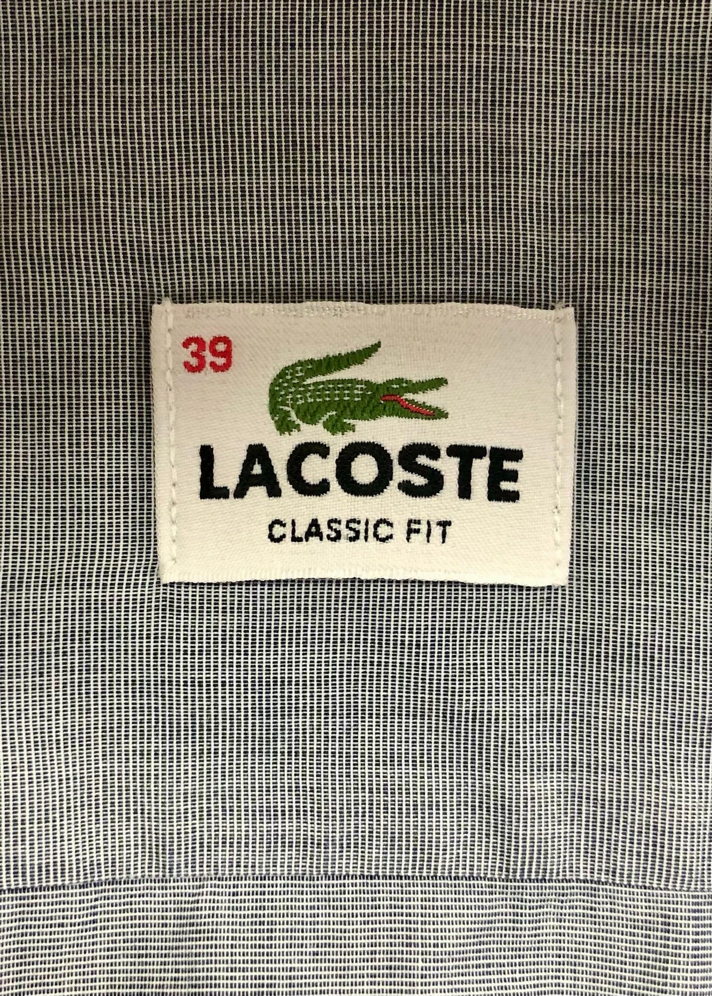 Camisa de botones Lacoste 🐊 color gris claro Talla M Entalle Regular