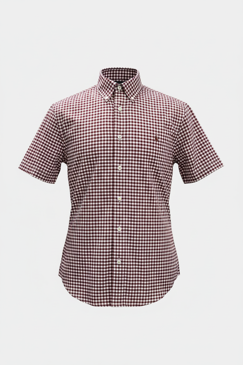 Camisa Polo Ralph Lauren 🏇🏼 Oxford de cuadros gingham en color rojo y blanco Talla XL Entalle Clásico