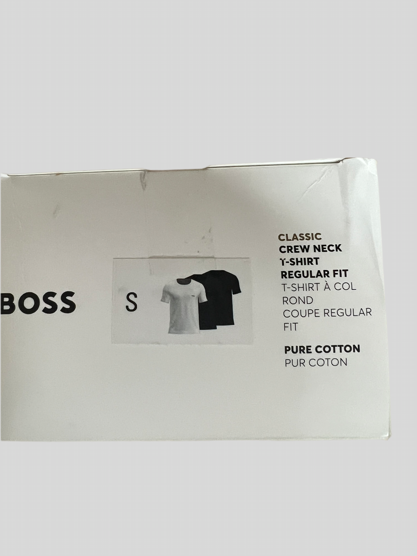 Paquete de 3 Camiseta Interior Hugo Boss 🇩🇪 Cuello redondo Tela algodón color blanco y negro Talla S