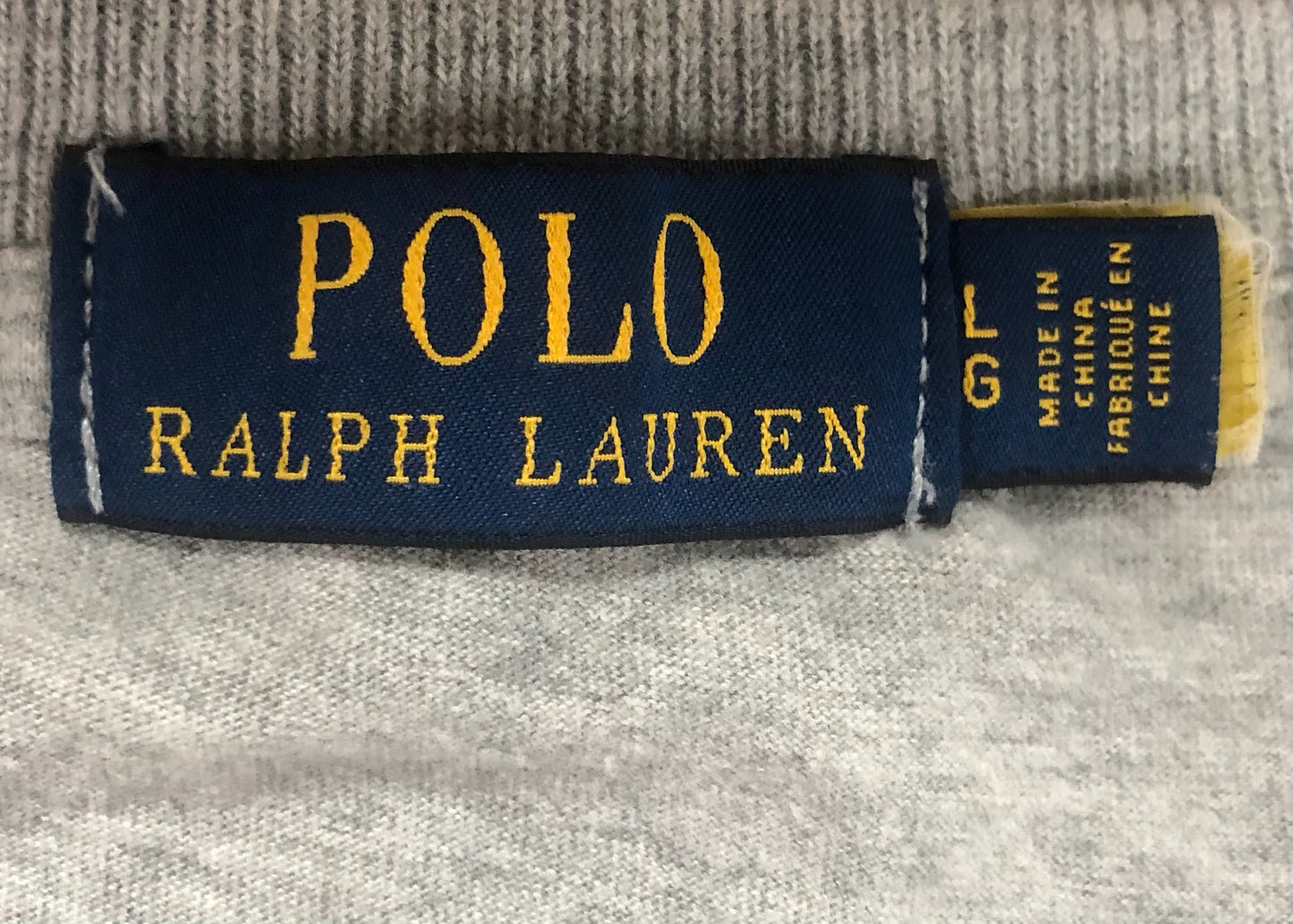 Camiseta cuello redondo Polo Ralph Lauren 🏇🏼 color gris claro Talla Large