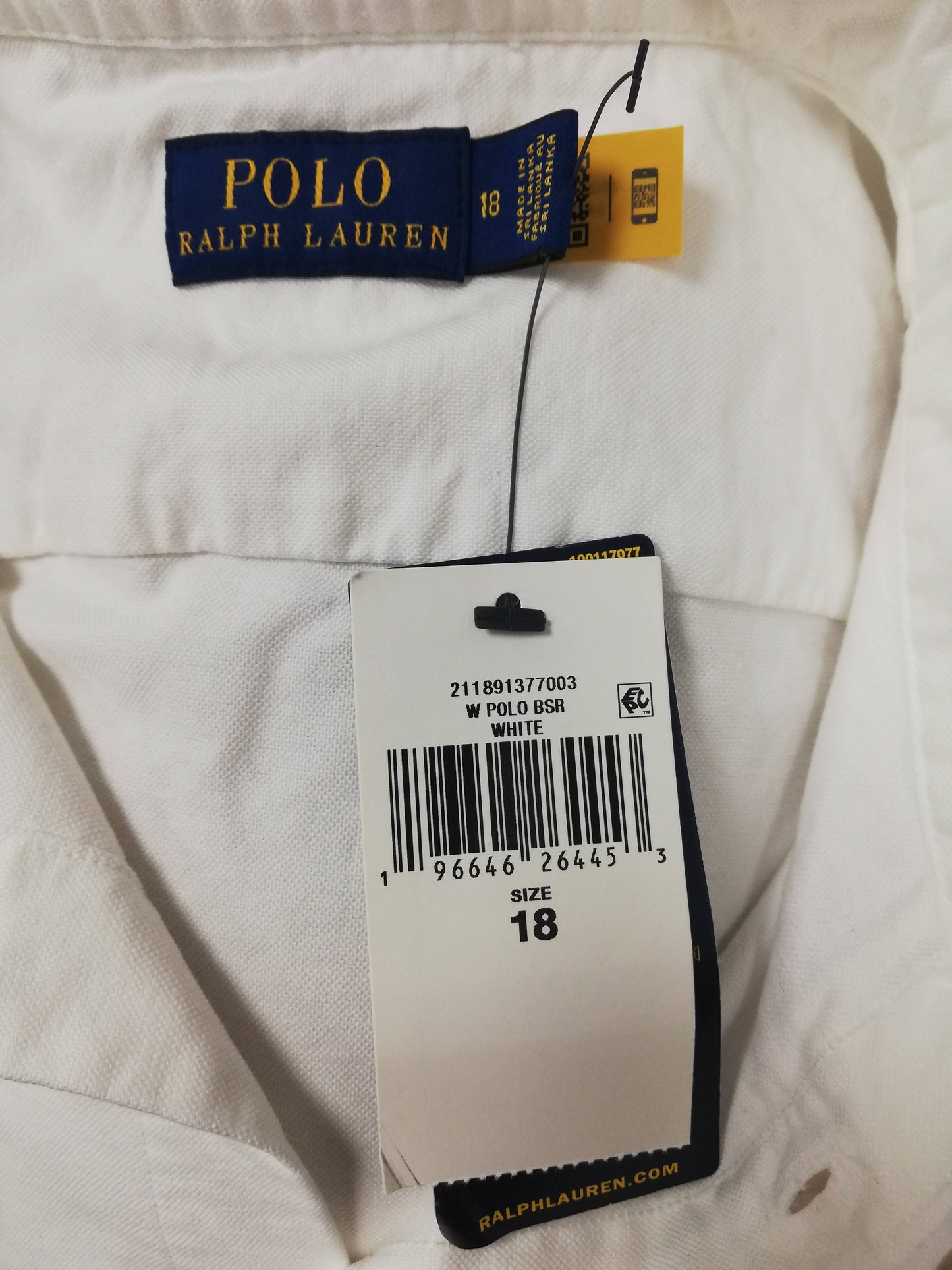Camisa de niño Polo Ralph Lauren 🏇🏼 Oxford color blanco Talla XL (18) Entalle Regular