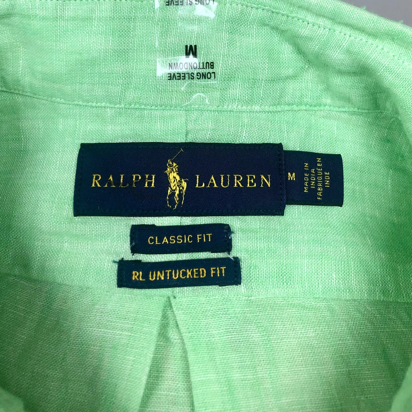 Camisa de botones Polo Ralph Lauren 🏇🏼 De Lino en color verde Talla M Entalle Clásico