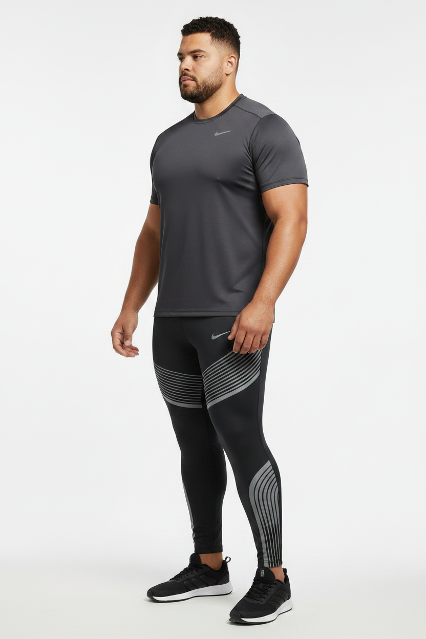 Mallas de entrenamiento licra Nike ✔️ Pro Dri-FIT de hombre color negro con diseño lineal en gris Talla XL