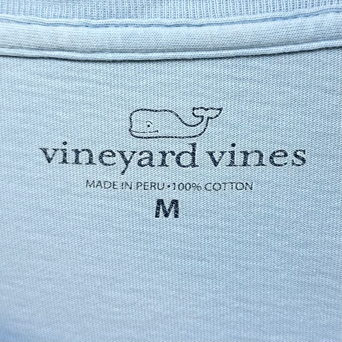 Camiseta de bolsillo Vineyard Vines 🐳 color celeate claro con Diseño de ballena Talla Medium