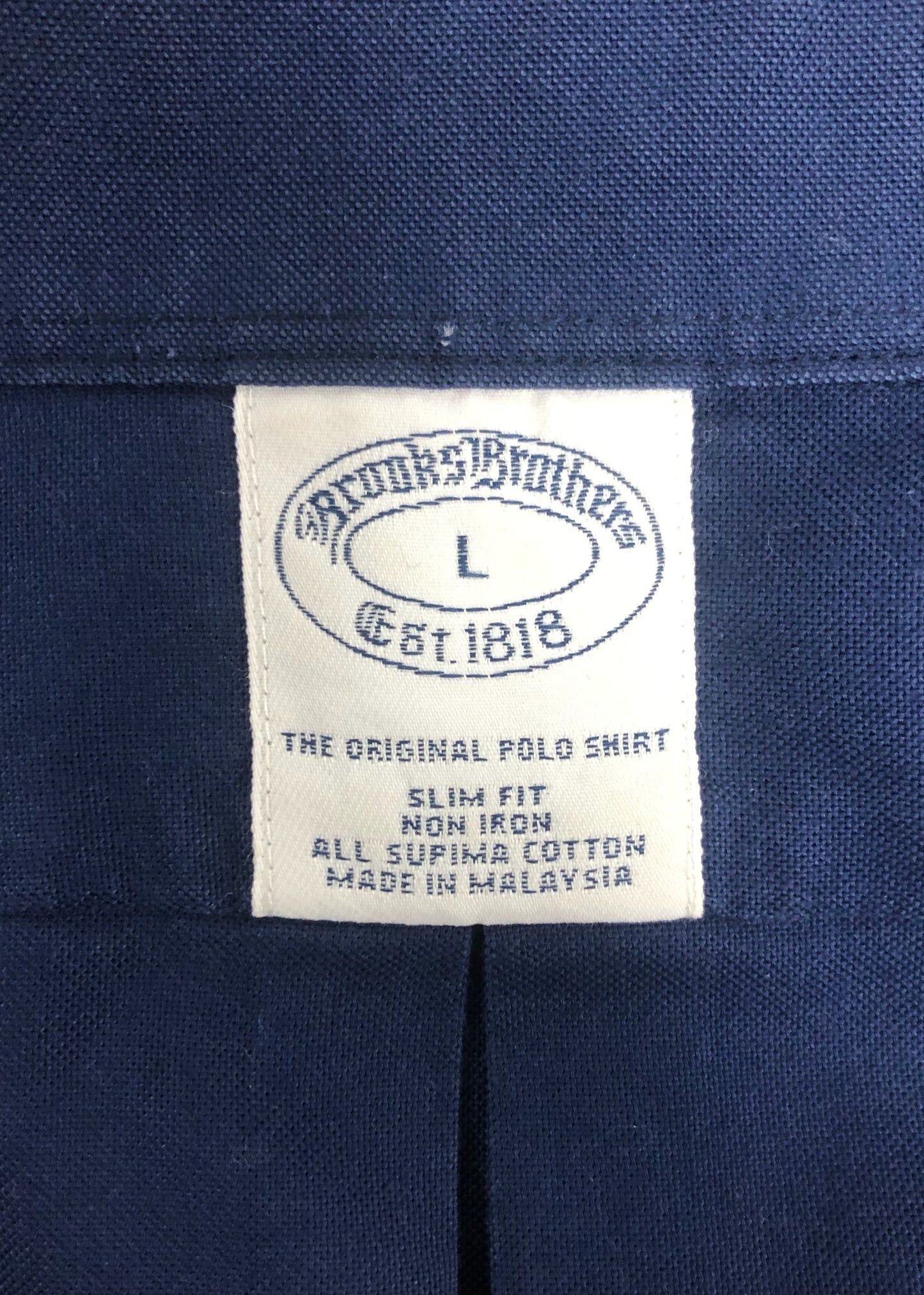 Camisa Brooks Brothers 🐑 color azul oscuro Talla Large Entalle Regular
