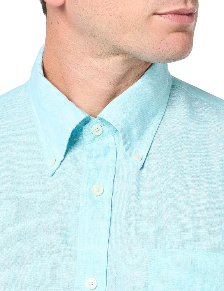 Camisa Brooks Brothers 🐑 De lino color turquesa Talla L Entalle Regular