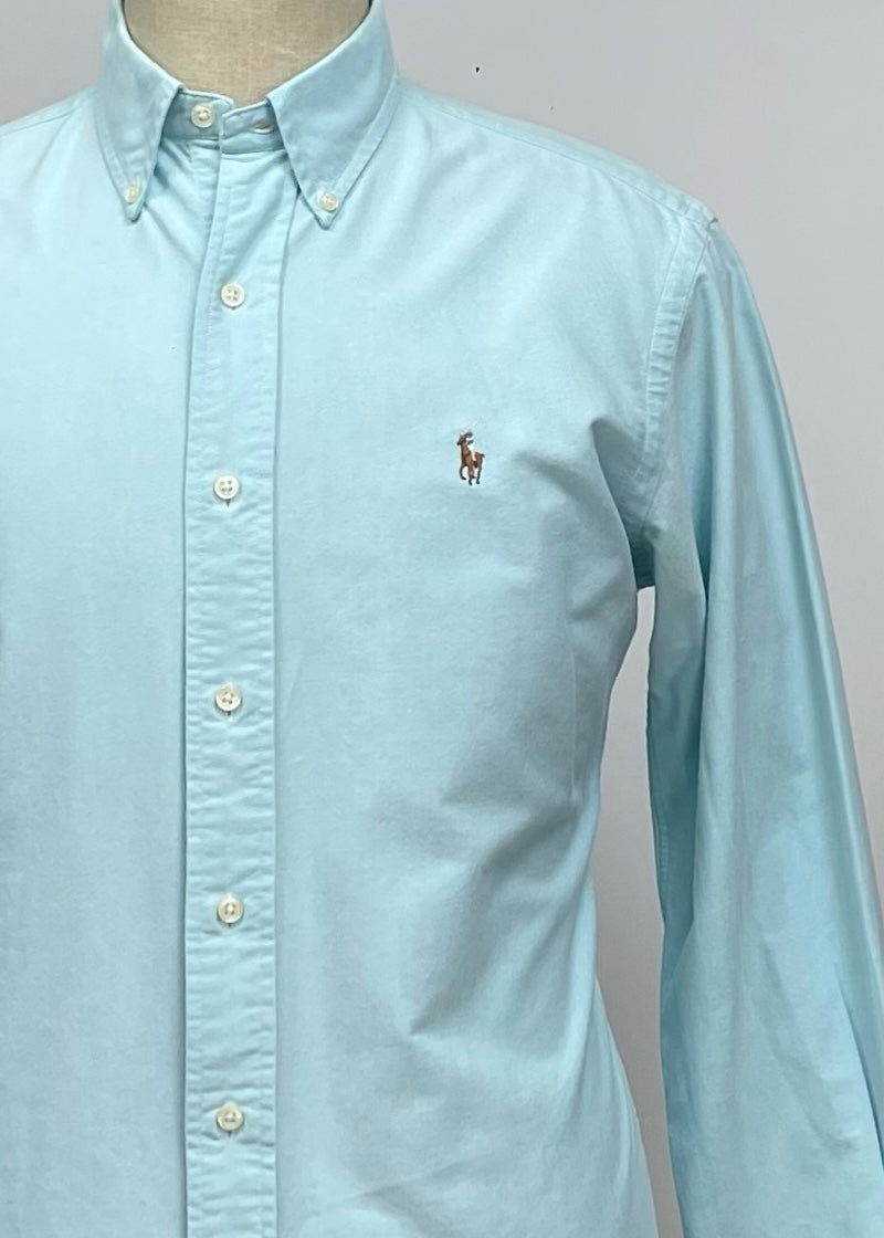 Camisa de botones Polo Ralph Lauren 🏇🏼 Oxford en color turquesa claro Talla L Entalle Clásico