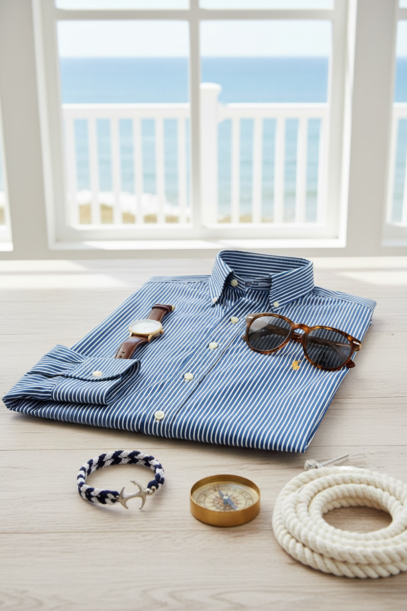 Camisa Polo Ralph Lauren 🏇🏼 de rayas en color azul navy y blanco Talla S Entalle Regular