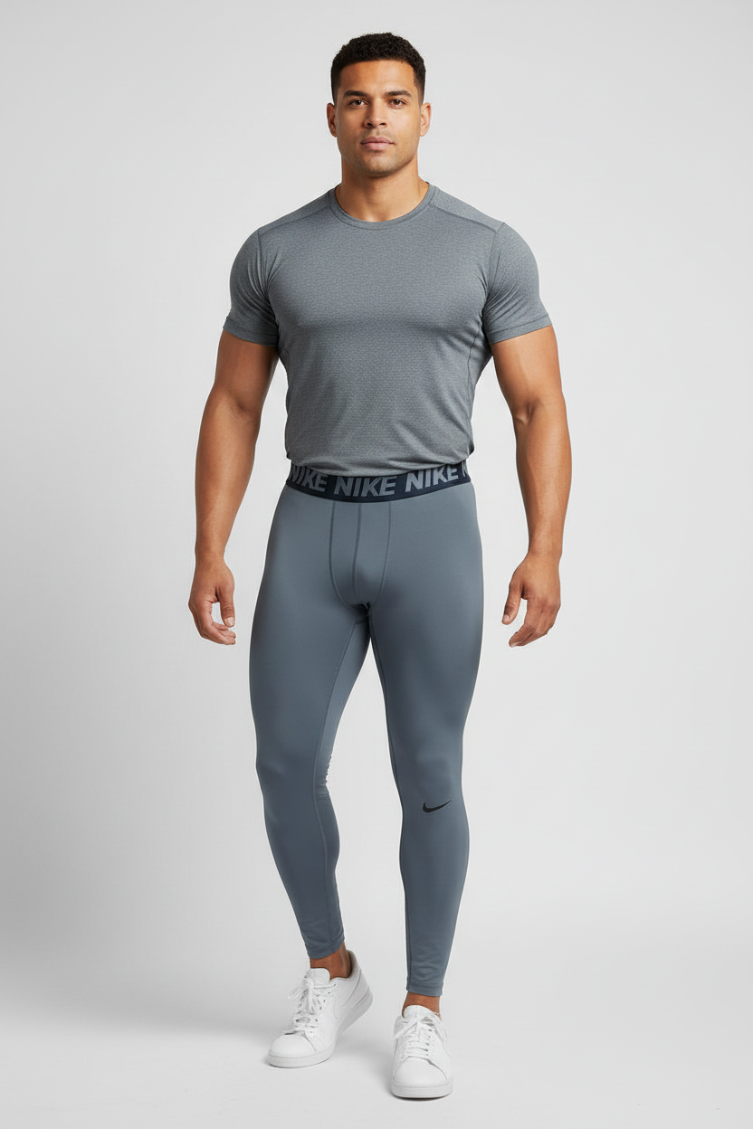 Malla de entrenamiento licra Nike ✔️ Pro Dri-FIT para hombre en Color gris cintura en negro Talla M