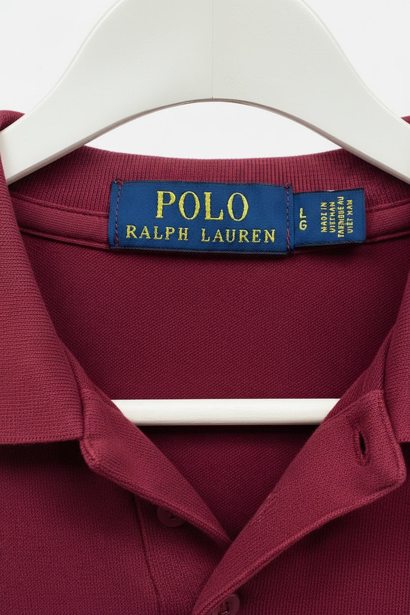 Camiseta Polo Ralph Lauren 🏇🏼 color rojo oscuro Talla L Entalle Regular