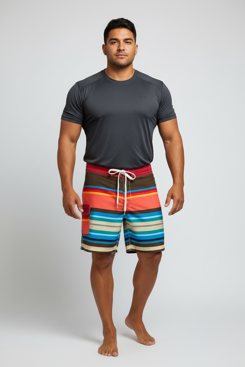 Short de baño Sperry ⛵️con diseño de rayas multicolor Talla L (34)