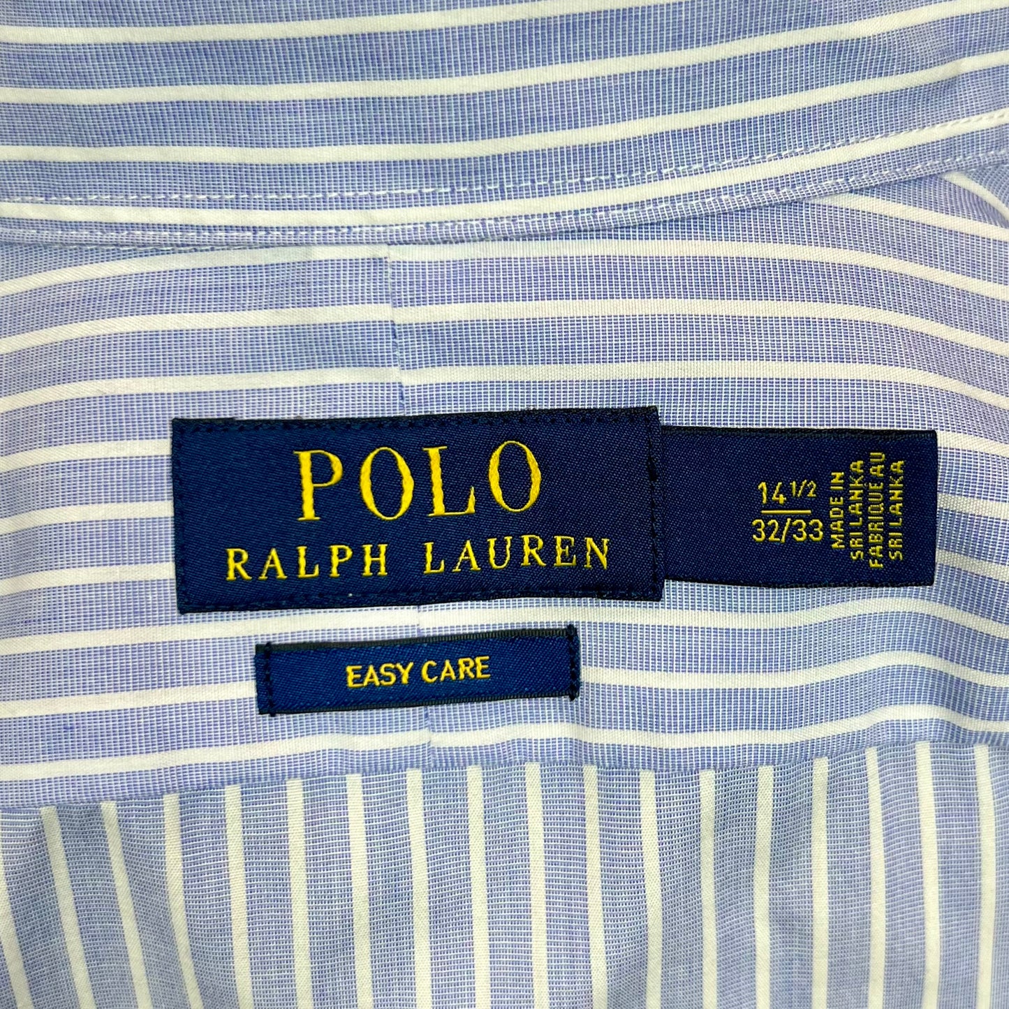 Camisa Polo Ralph Lauren 🏇🏼 con patrón de rayas en celeste y blanco Talla S Entalle Regular