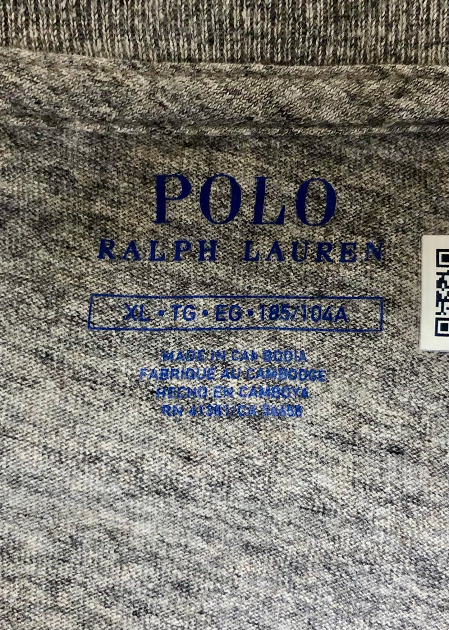Camiseta cuello redondo Polo Ralph Lauren 🏇🏼 color gris claro manga larga Talla L y XL Entalle Regular