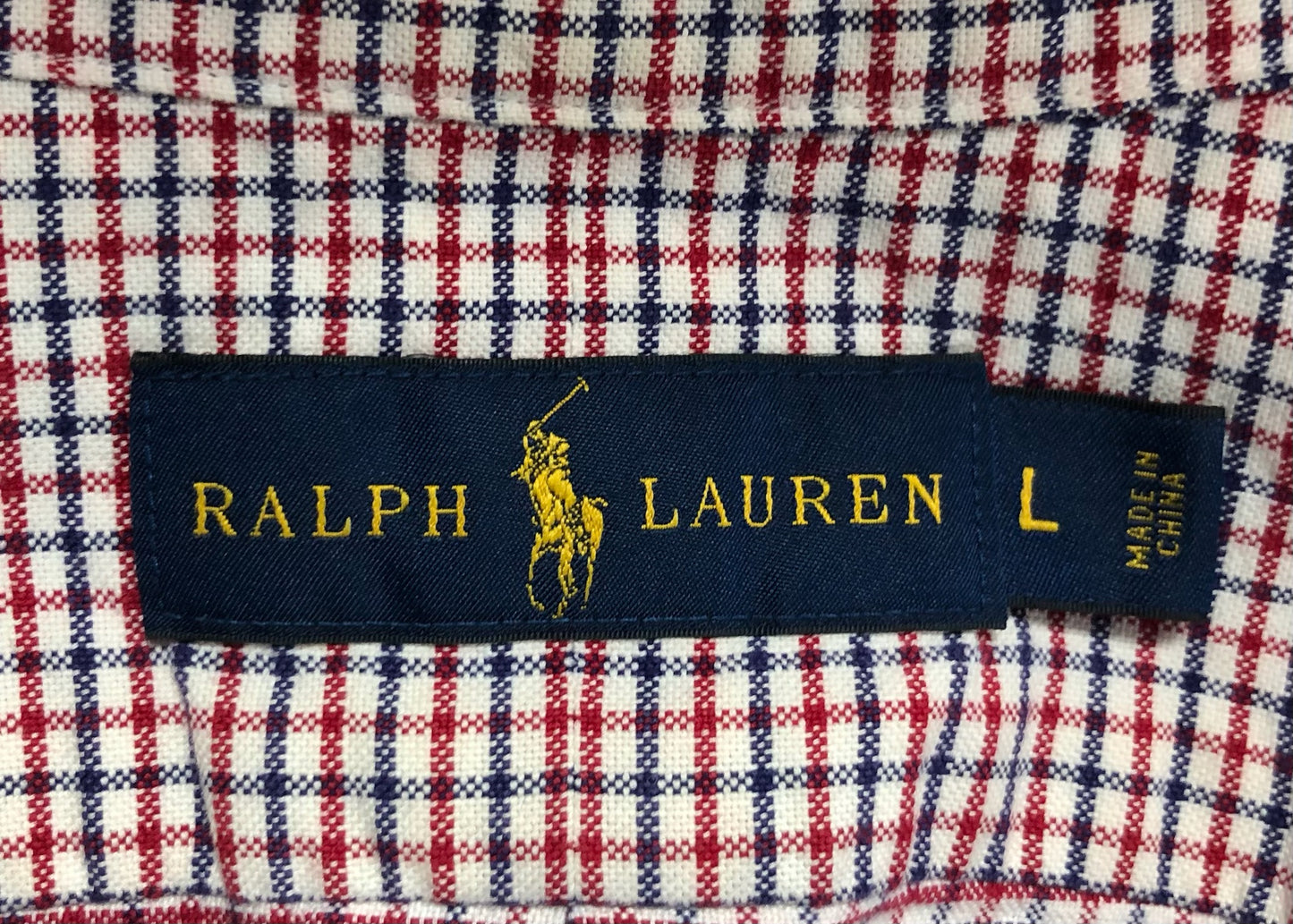 Camisa de botones Polo Ralph Lauren 🏇🏼 Oxford de cuadros rojo, azul y blanco Talla L Entalle Regular