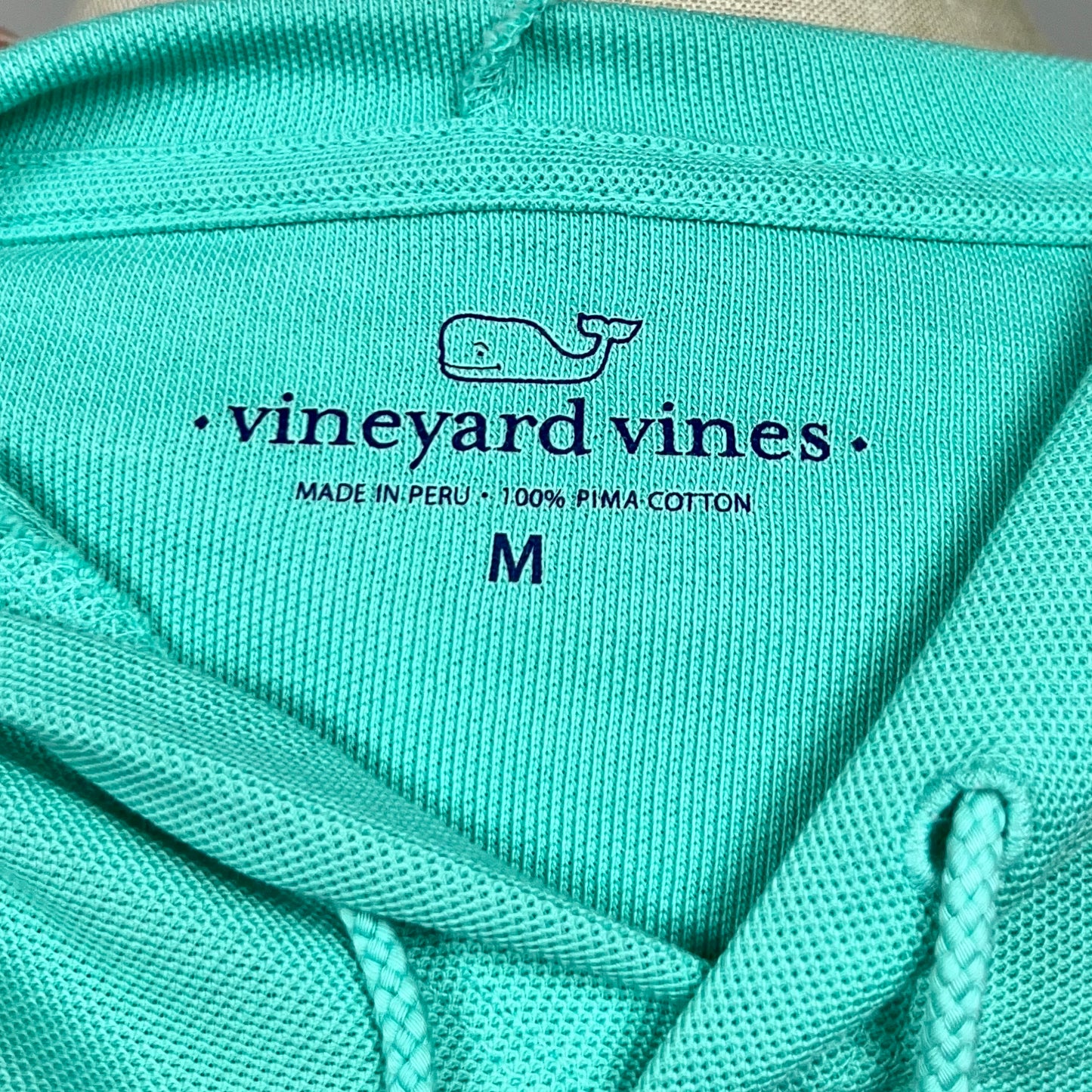 Camiseta con capucha Vineyard Vines 🐳 color turquesa con logo de Ballena en bolsillo Talla Medium