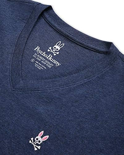 Camiseta cuello V Psycho Bunny 🐰 color azul grisáceo con logo tradicional bordado Talla L