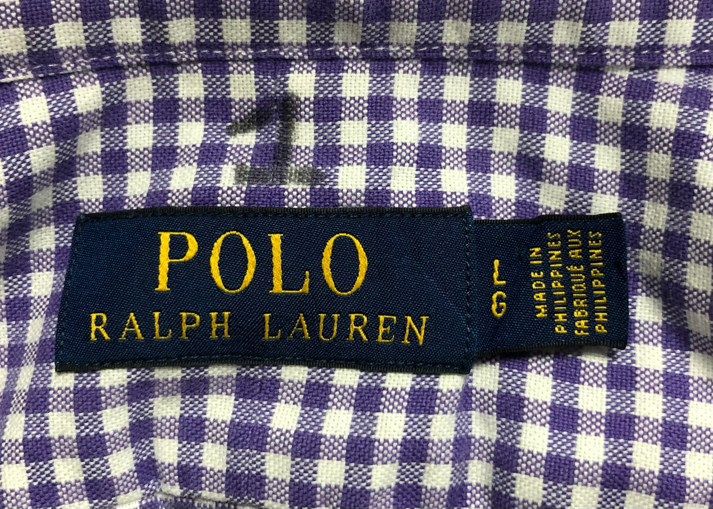 Camisa de botones Polo Ralph Lauren 🏇🏼 de cuadros morado y blanco Talla L Entalle Regular