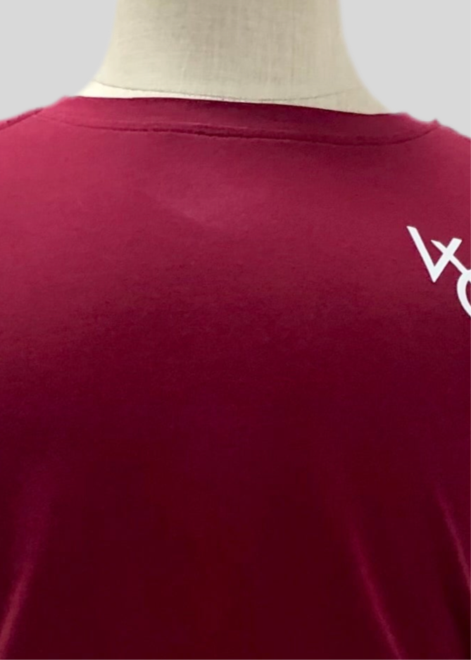 Camiseta de entrenamiento sin mangas Vanquish 🏋🏽 color rojo oscuro y logo en blanco Talla L (ver descripción)