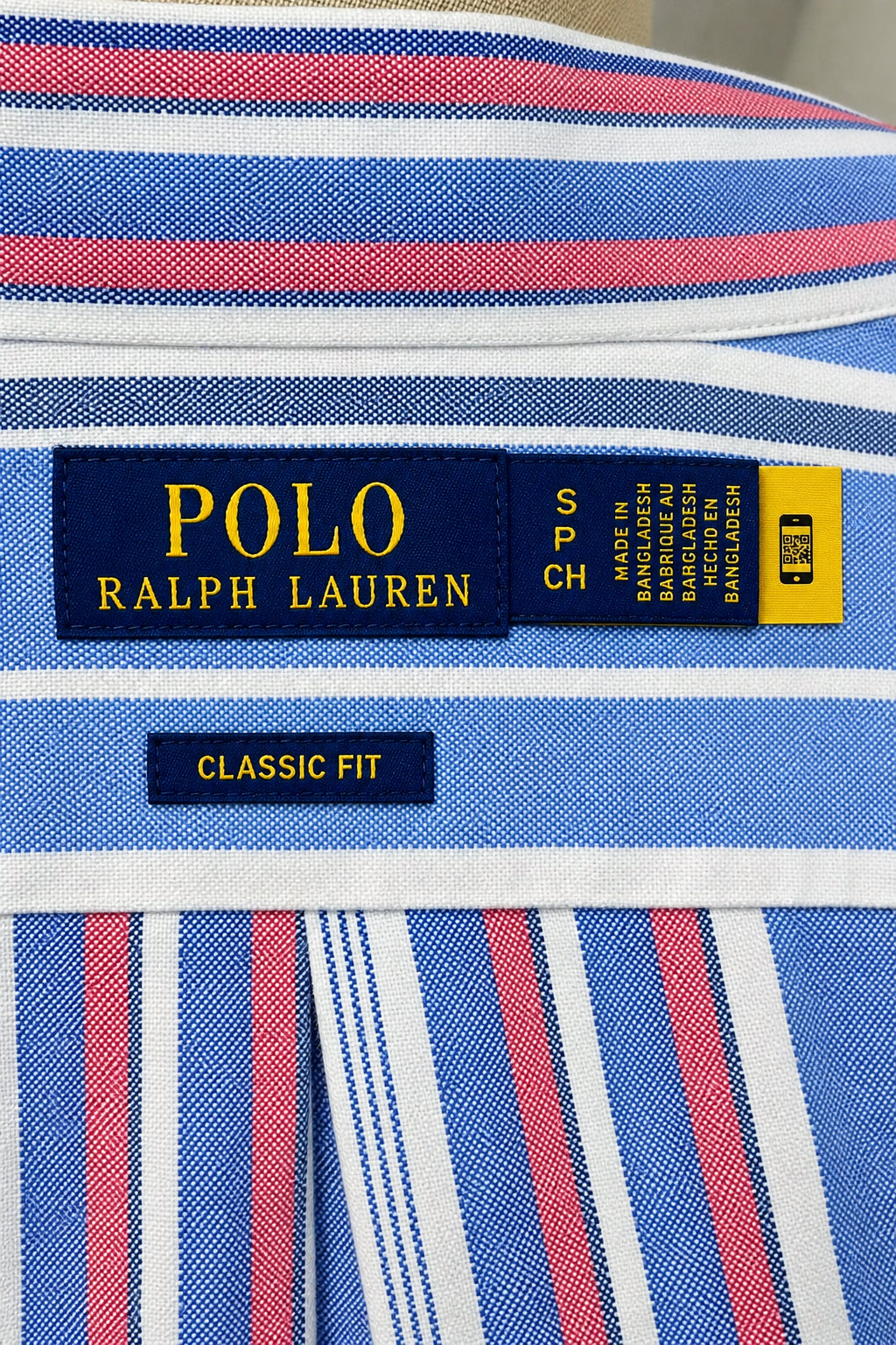 Camisa de botones Polo Ralph Lauren 🏇🏼 Oxford con rayas en rojo, azul y blanco Talla S Entalle Clásico