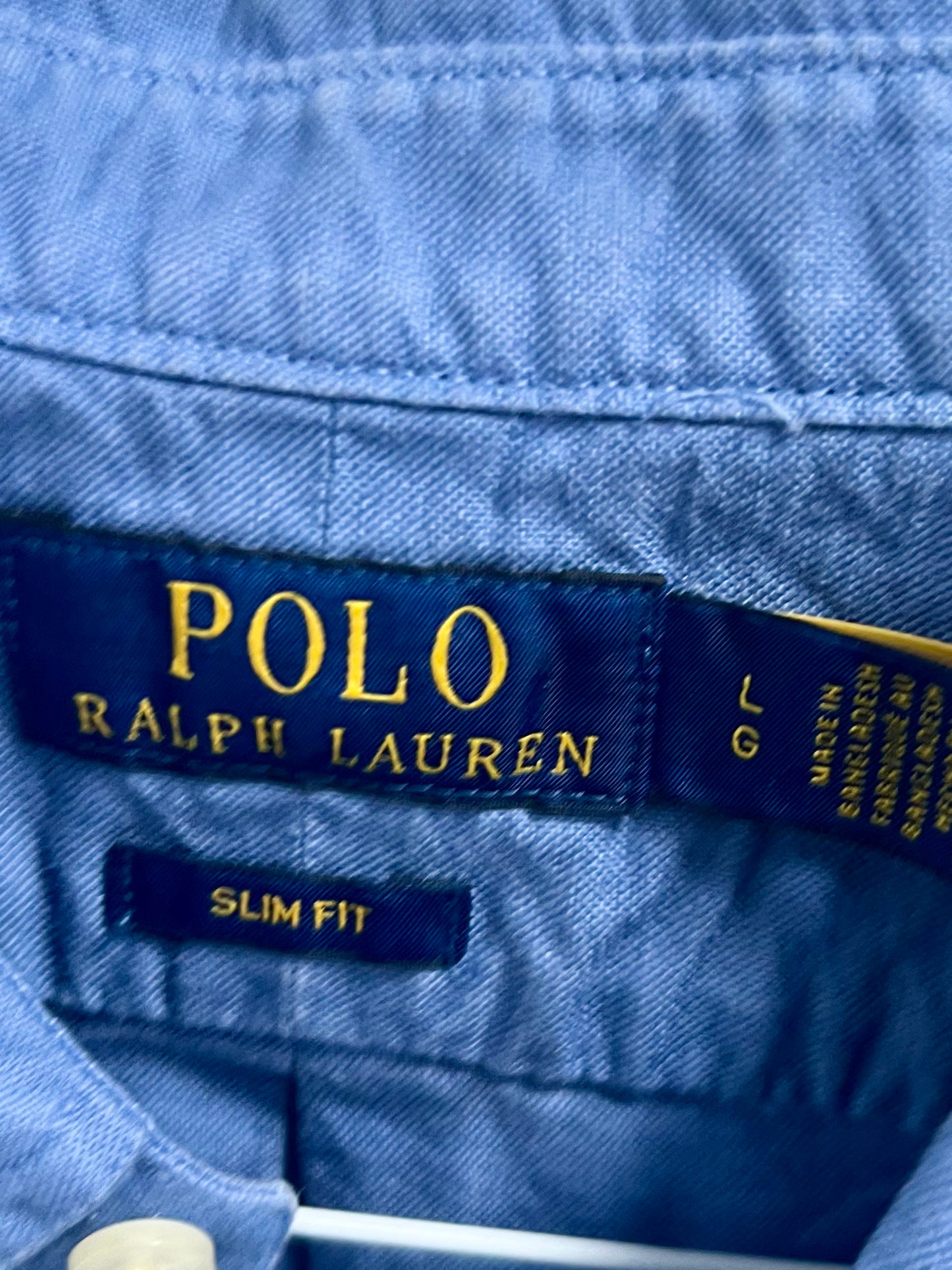 Camisa de botones Polo Ralph Lauren 🏇🏼 Oxford en color azul grisaceo Talla L Entalle Slim Fit