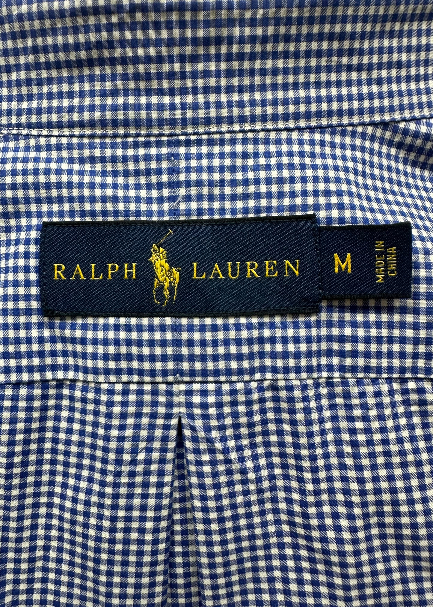 Camisa Polo Ralph Lauren 🏇🏼 con patrón de cuadros gingham azul y blanco Talla M Entalle Regular