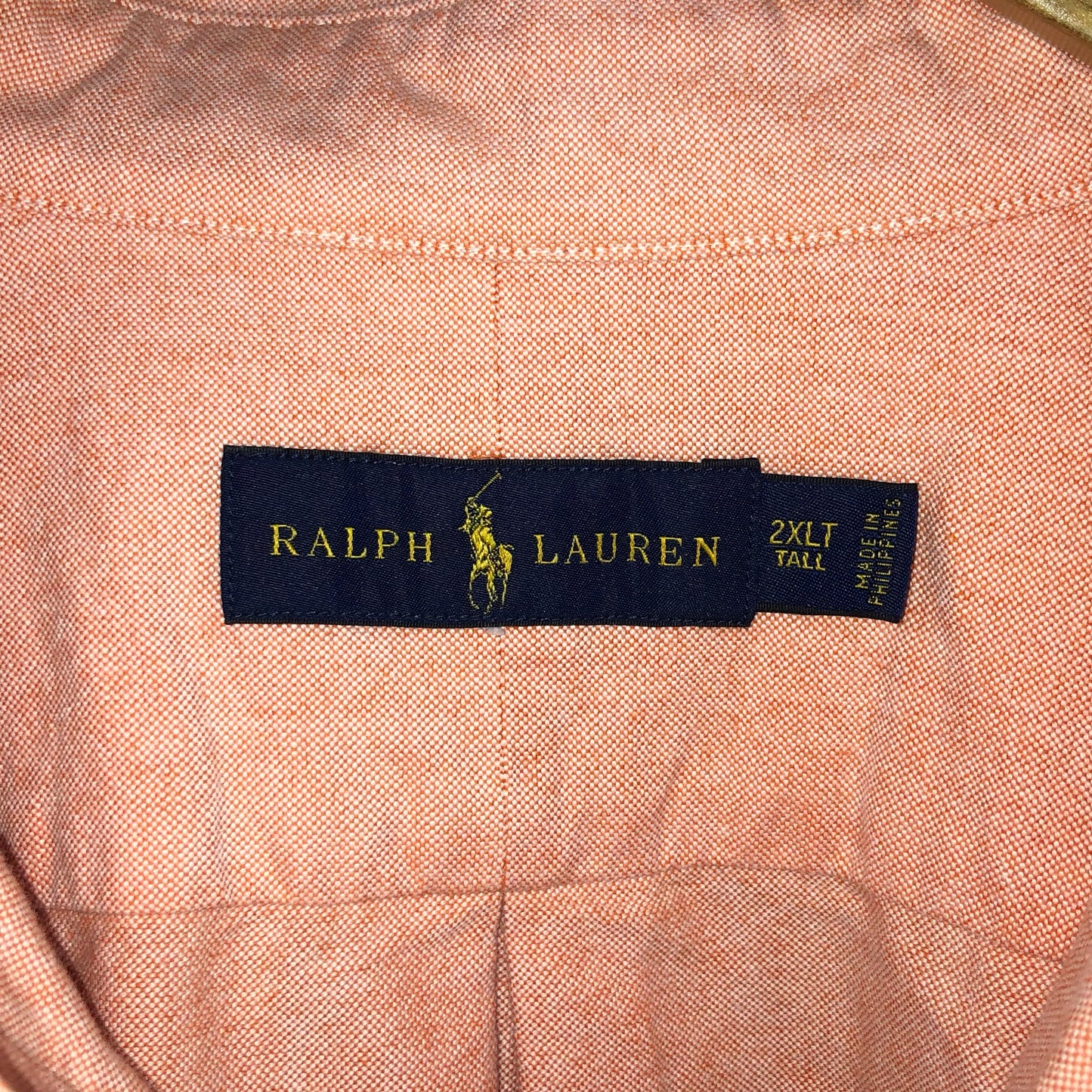 Camisa de botones Polo Ralph Lauren 🏇🏼 Oxford en color salmon Talla 3XL Entalle Regular