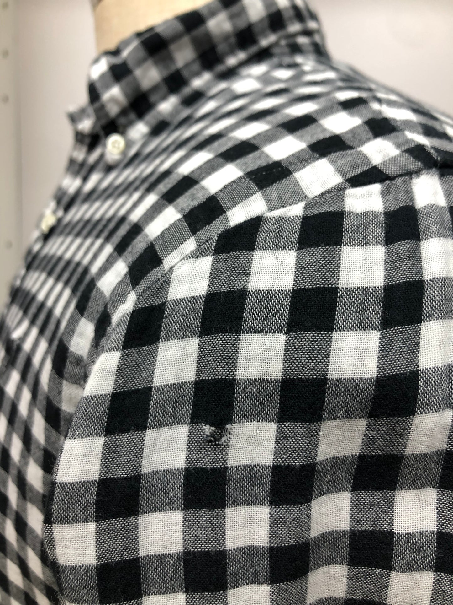 Camisa de mujer Polo Ralph Lauren 🏇🏼 con patrón de cuadros gingham negro y blanco Talla S Entalle Regular (ver descripción)