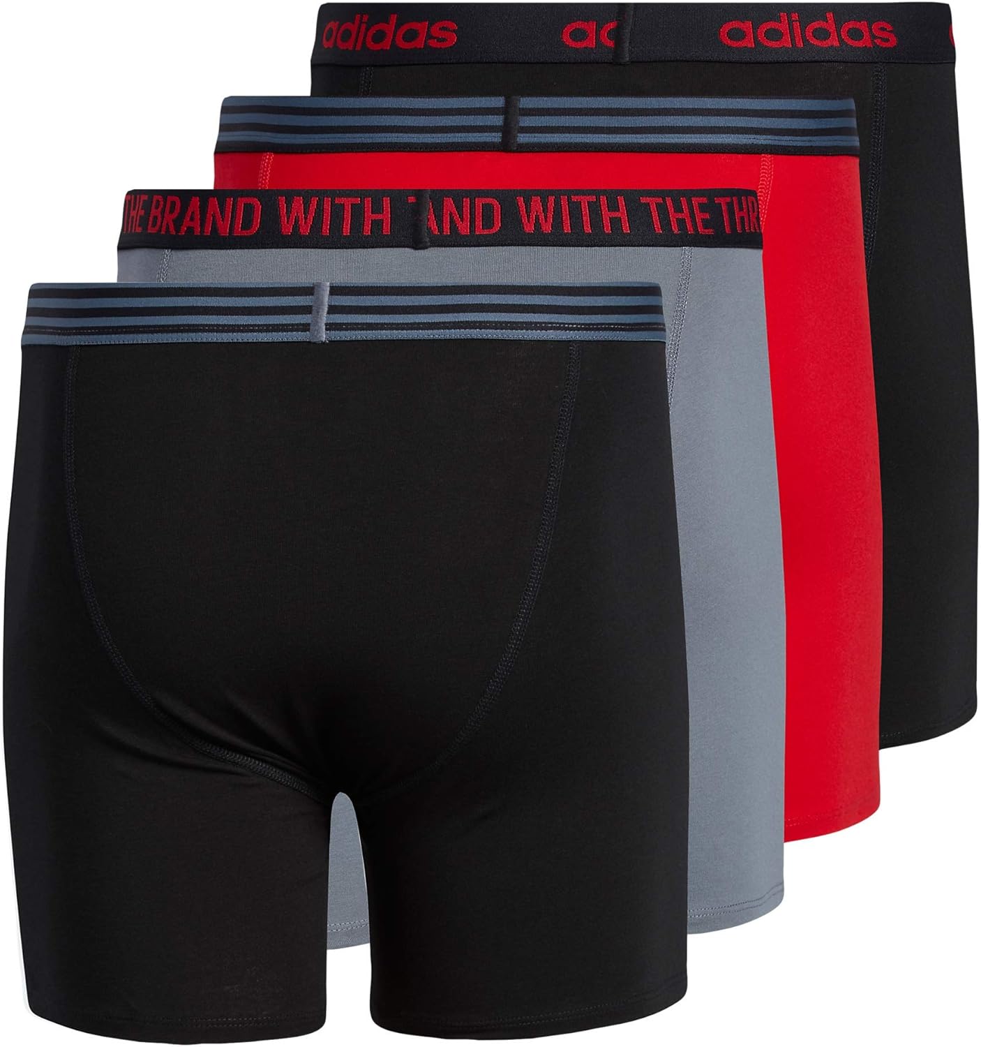 Boxers Briefs Adidas Tela Stretch Cotton color gris y rojo Talla L