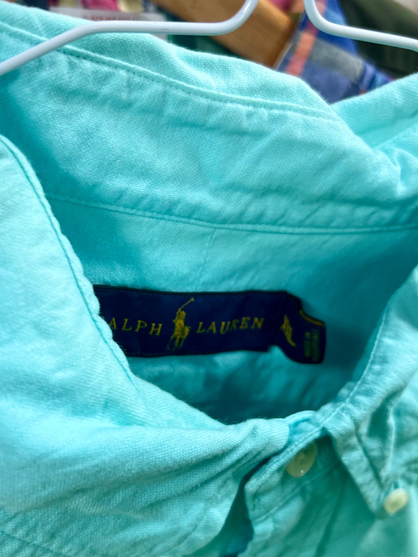 Camisa de botones Polo Ralph Lauren 🏇🏼 Oxford en color turquesa Talla XXL Entalle Regular (ver descripción)