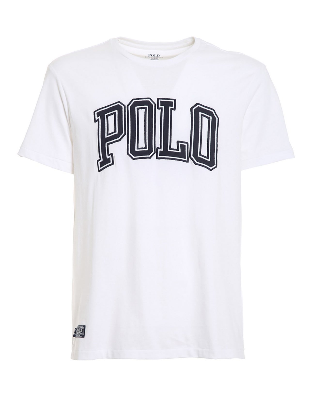 Camiseta cuello Redondo Polo Ralph Lauren 🏇🏼 color blanco con logo en letras Polo Talla S Entalle Regular