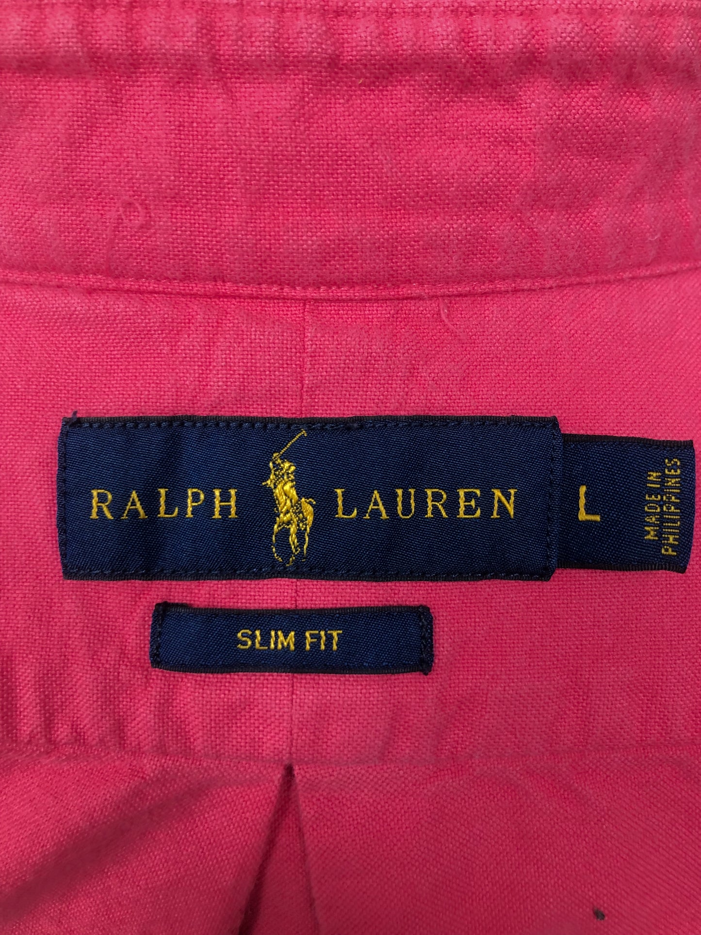 Camisa de botones Polo Ralph Lauren 🏇🏼 Oxford en color rosado magenta Talla L Entalle Slim Fit