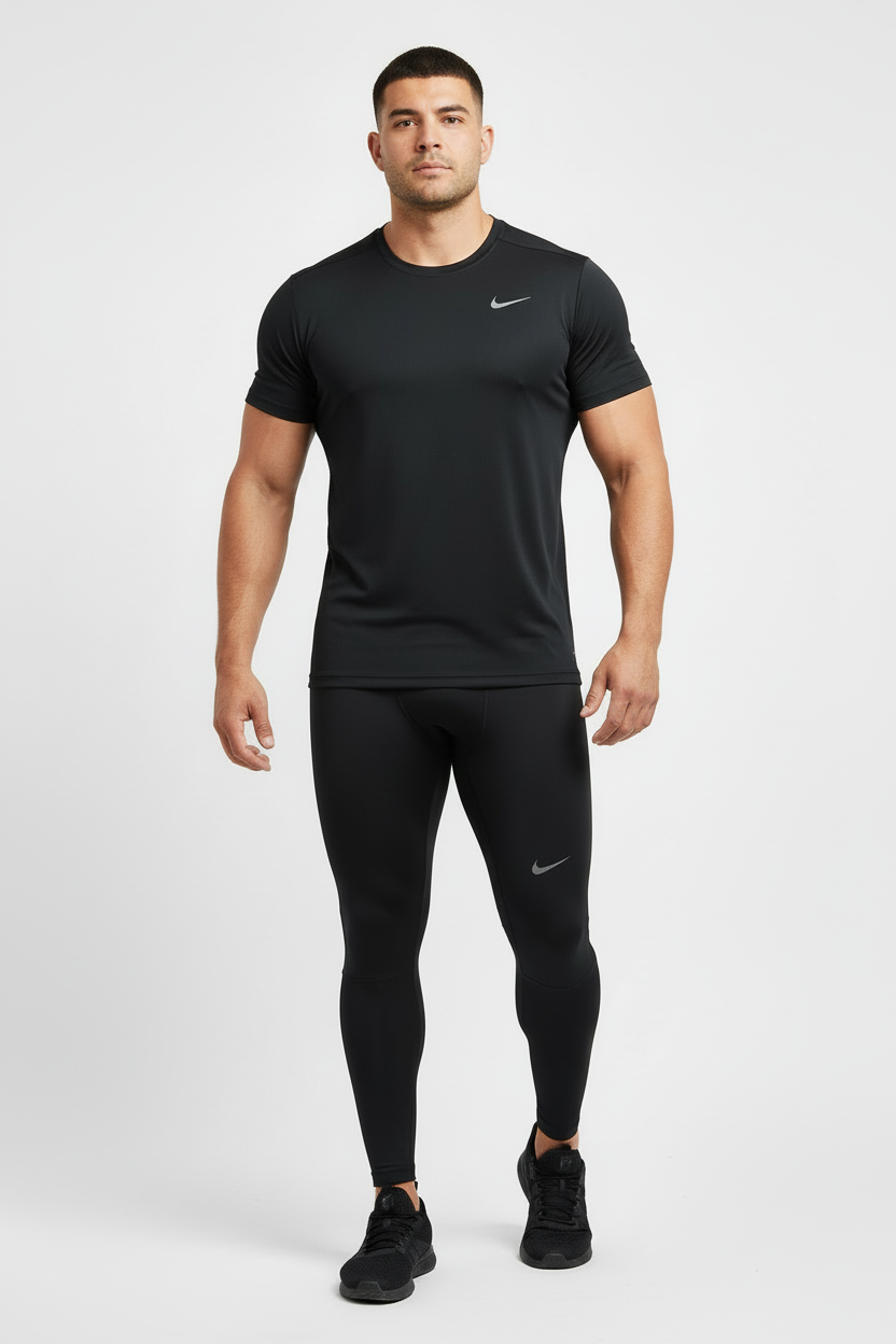 Malla de entrenamiento licra Nike ✔️ Pro Dri-FIT para hombre en Color negro cintura gris Talla L
