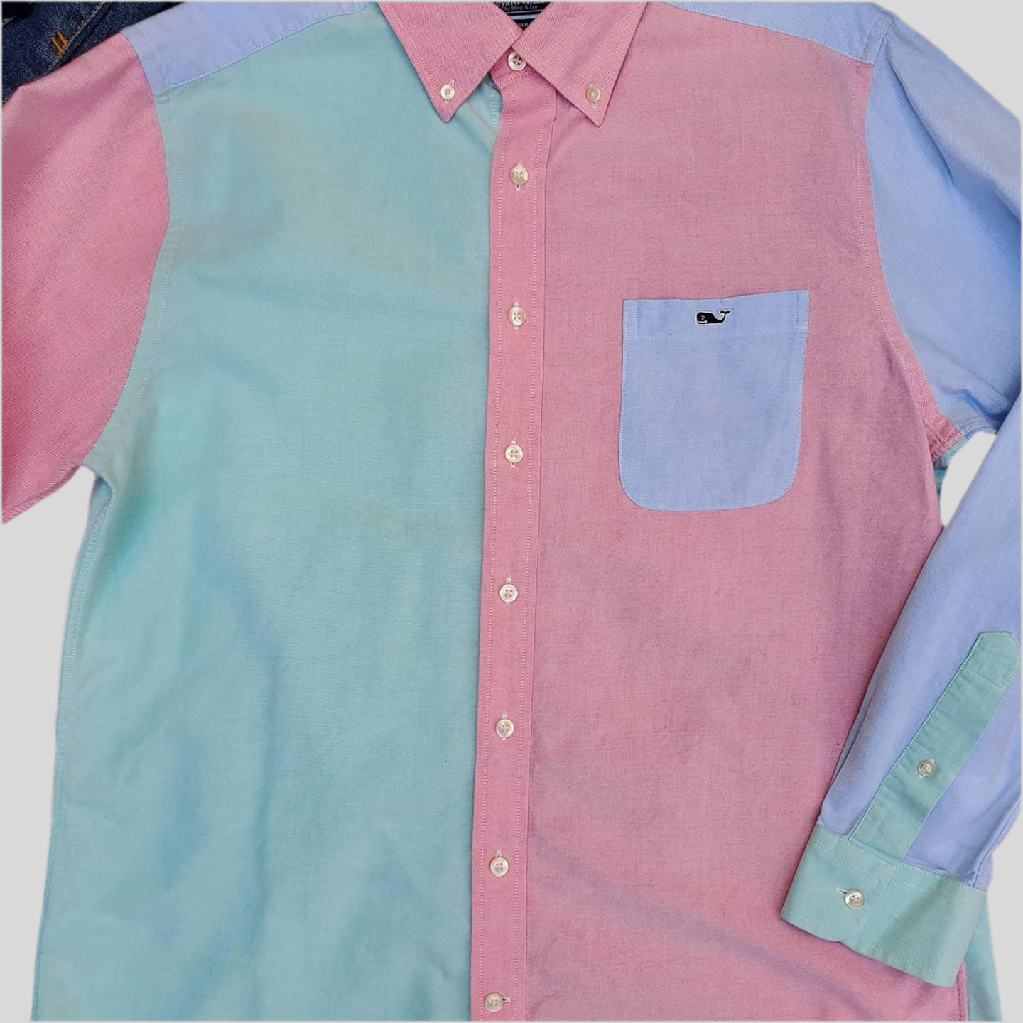 Camisa de botones Vineyard Vines 🐳 Oxford con franjas multicolor Talla M Entalle Slim Fit