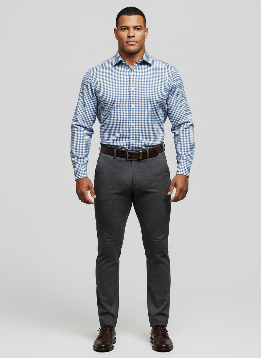 Camisa Polo Ralph Lauren 🏇🏼 color blanco con patron de cuadros azul y negro Talla M Entalle Regular